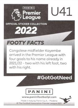 2021-22 Panini Premier League 2022 - Update Set #U41 Edo Kayembe Back