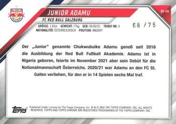 2021-22 Topps Chrome Red Bull Salzburg #BC-CA Junior Adamu Back