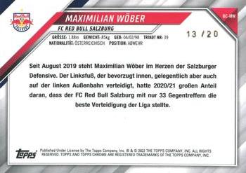 2021-22 Topps Chrome Red Bull Salzburg - Yellow #BC-MW Maximilian Wöber Back