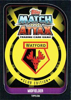 2020 Topps Match Attax Watford Club Edition #10 Tom Cleverley Back