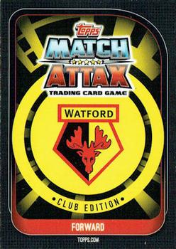 2020 Topps Match Attax Watford Club Edition #50 Troy Deeney Back