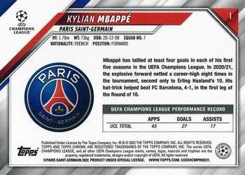 2021-22 Topps Chrome UEFA Champions League - Blue Lava Refractor #1 Kylian Mbappé Back
