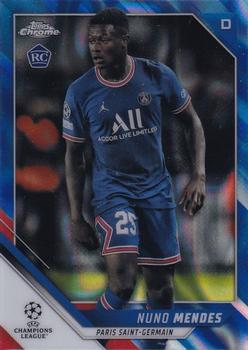 2021-22 Topps Chrome UEFA Champions League - Blue Lava Refractor #22 Nuno Mendes Front