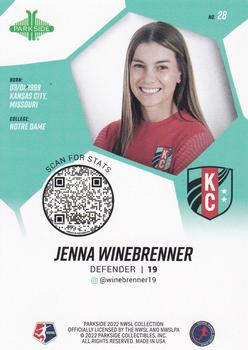 2022 Parkside NWSL #28 Jenna Winebrenner Back