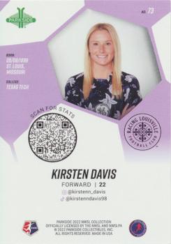 2022 Parkside NWSL #73 Kirsten Davis Back