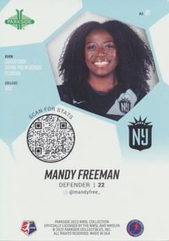2022 Parkside NWSL #81 Mandy Freeman Back