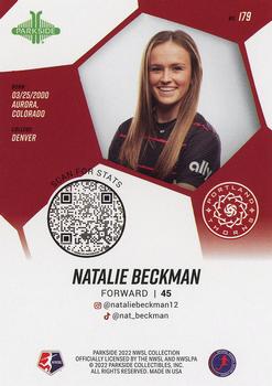 2022 Parkside NWSL #179 Natalie Beckman Back