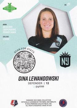 2022 Parkside NWSL - Foil Board #27 Gina Lewandowski Back