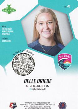 2022 Parkside NWSL - Foil Board #45 Belle Briede Back