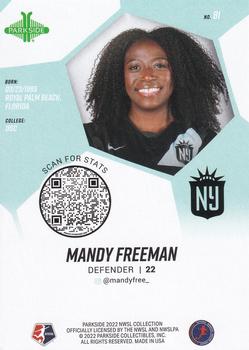 2022 Parkside NWSL - Foil Board #81 Mandy Freeman Back