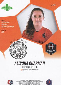 2022 Parkside NWSL - Foil Board #114 Allysha Chapman Back