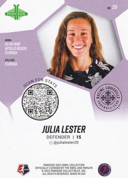 2022 Parkside NWSL - Foil Board #211 Julia Lester Back