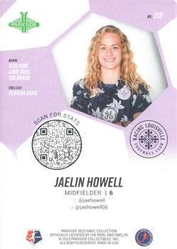 2022 Parkside NWSL - Foil Board #213 Jaelin Howell Back
