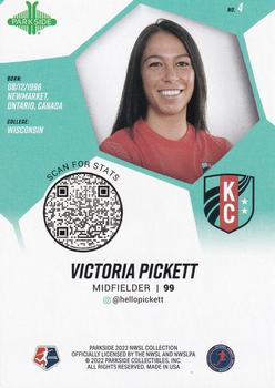 2022 Parkside NWSL - NWSL Foil #4 Victoria Pickett Back