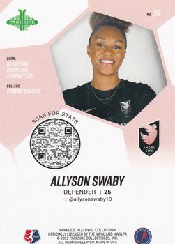2022 Parkside NWSL - Black & White #35 Allyson Swaby Back