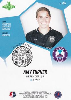 2022 Parkside NWSL - Black & White #105 Amy Turner Back