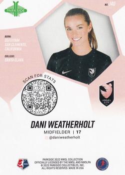 2022 Parkside NWSL - Black & White #140 Dani Weatherholt Back