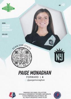 2022 Parkside NWSL - Black & White #142 Paige Monaghan Back