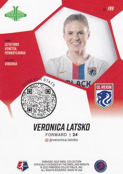 2022 Parkside NWSL - Black & White #199 Veronica Latsko Back