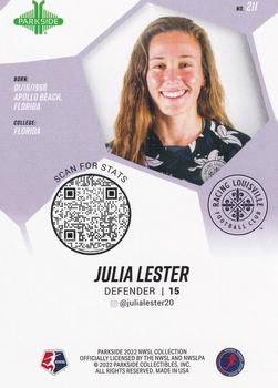 2022 Parkside NWSL - Black & White #211 Julia Lester Back