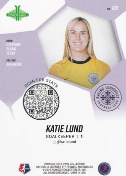 2022 Parkside NWSL - Black & White #139 Katie Lund Back