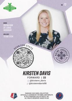 2022 Parkside NWSL - Black & White #73 Kirsten Davis Back