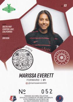 2022 Parkside NWSL - Shimmer Foil #93 Marissa Everett Back