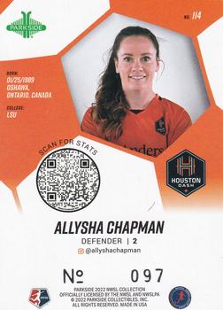 2022 Parkside NWSL - Shimmer Foil #114 Allysha Chapman Back