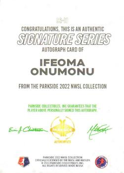 2022 Parkside NWSL - Signature Series Autographs #SS-IO Ifeoma Onumonu Back