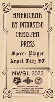 2022 Parkside NWSL - Americana #NNO Christen Press Back