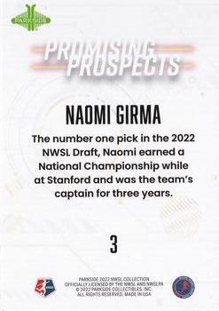 2022 Parkside NWSL - Promising Prospects Red #3 Naomi Girma Back