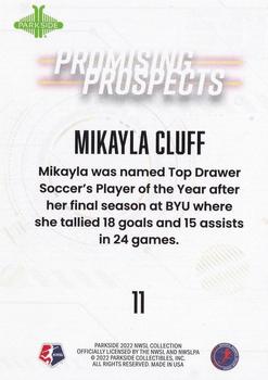 2022 Parkside NWSL - Promising Prospects Red #11 Mikayla Cluff Back