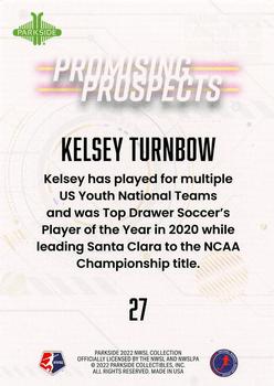 2022 Parkside NWSL - Promising Prospects Red #27 Kelsey Turnbow Back