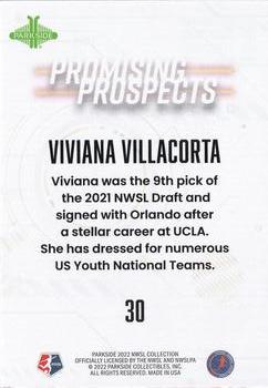 2022 Parkside NWSL - Promising Prospects Red #30 Viviana Villacorta Back