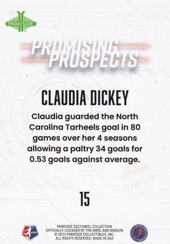 2022 Parkside NWSL - Promising Prospects Blue #15 Claudia Dickey Back