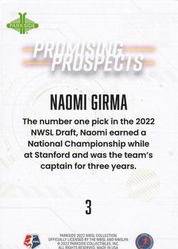 2022 Parkside NWSL - Promising Prospects Orange #3 Naomi Girma Back