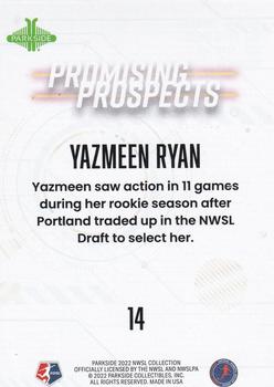 2022 Parkside NWSL - Promising Prospects Orange #14 Yazmeen Ryan Back