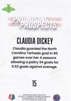 2022 Parkside NWSL - Promising Prospects Orange #15 Claudia Dickey Back