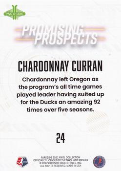 2022 Parkside NWSL - Promising Prospects Orange #24 Chardonnay Curran Back