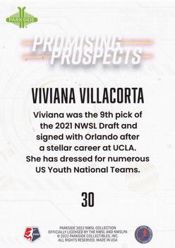 2022 Parkside NWSL - Promising Prospects Orange #30 Viviana Villacorta Back