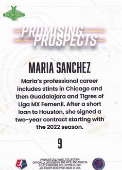 2022 Parkside NWSL - Promising Prospects Purple #9 Maria Sanchez Back
