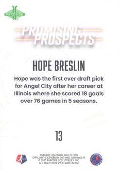 2022 Parkside NWSL - Promising Prospects Purple #13 Hope Breslin Back