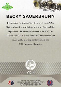 2022 Parkside NWSL - Year One #4 Becky Sauerbrunn Back