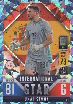 2022-23 Topps Match Attax 101 Road to UEFA Nations League Finals - International Star Blue Crystal #IS1 Unai Simon Front