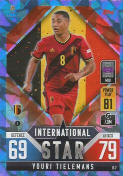 2022-23 Topps Match Attax 101 Road to UEFA Nations League Finals - International Star Blue Crystal #IS7 Youri Tielemans Front
