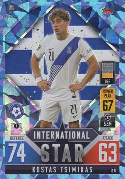 2022-23 Topps Match Attax 101 Road to UEFA Nations League Finals - International Star Blue Crystal #IS17 Kostas Tsimikas Front