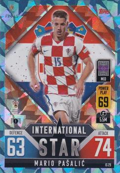2022-23 Topps Match Attax 101 Road to UEFA Nations League Finals - International Star Blue Crystal #IS29 Mario Pasalic Front