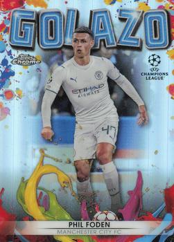 2021-22 Topps Chrome UEFA Champions League - Golazo #G-4 Phil Foden Front