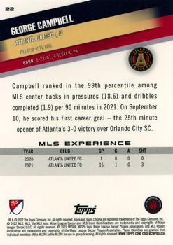 2022 Topps Chrome MLS #22 George Campbell Back