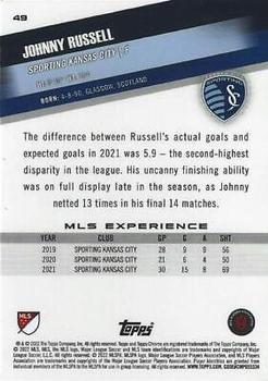 2022 Topps Chrome MLS #49 Johnny Russell Back